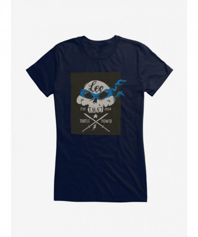 Teenage Mutant Ninja Turtles Leonardo Girls T-Shirt with Skull and Weapons Print