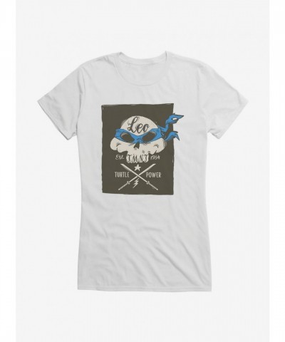 Teenage Mutant Ninja Turtles Leonardo Girls T-Shirt with Skull and Weapons Print