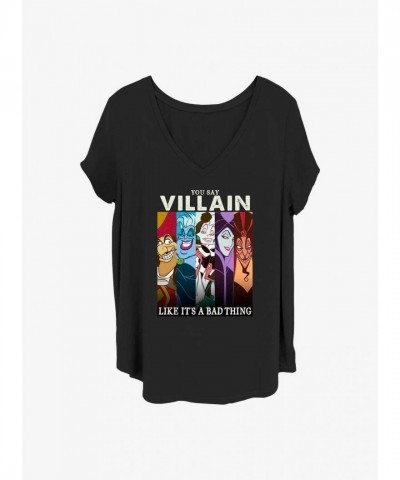 Disney Bad Guys Girls T-Shirt - Plus Size BLACK