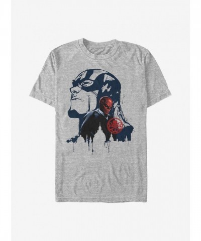 Marvel Captain America Grey Skull T-Shirt for Men