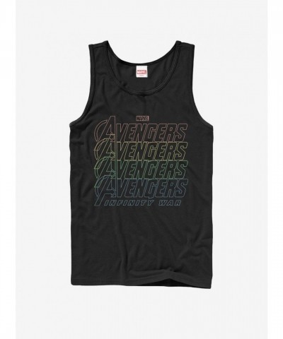 Marvel Avengers Infinity War Rainbow Logo Men's Tank Top - Black