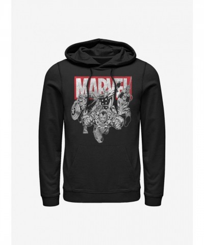 Marvel's Avengers Iconic Character Logo Hoodie - Black Men's