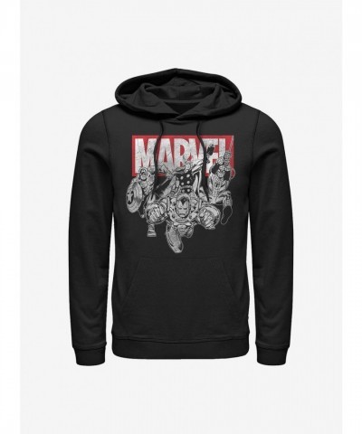 Marvel's Avengers Iconic Character Logo Hoodie - Black Men's