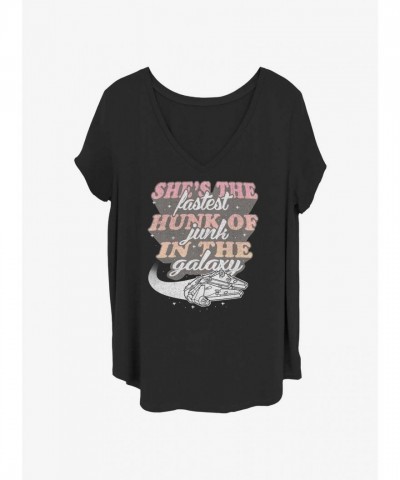 Star Wars Iconic Millennium Falcon Design Plus Size Tee for Girls