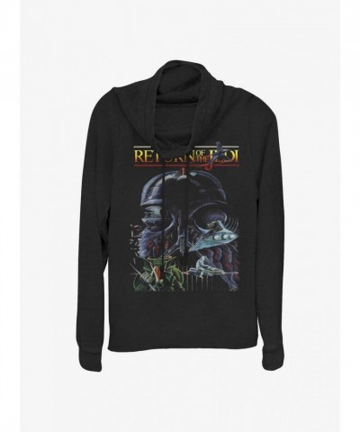 Star Wars Jedi Cowl Neck Top - 40th Anniversary Concept Art - Junior Size Black