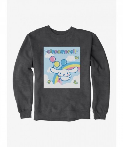 Cinnamoroll Balloon Print Men's Rainbow Sweatshirt