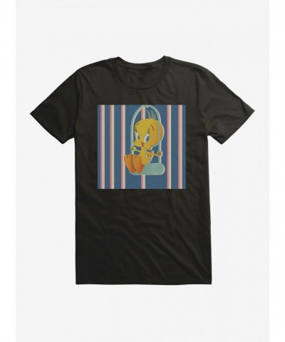 Looney Tunes Tweety Swinging Cage Design Men's T-Shirt