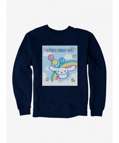 Cinnamoroll Balloon Print Men's Rainbow Sweatshirt