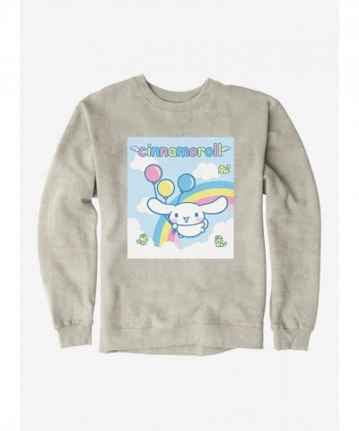 Cinnamoroll Balloon Print Men's Rainbow Sweatshirt