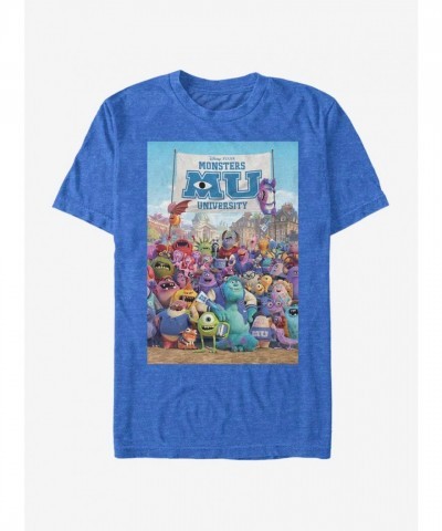 Disney Pixar Monsters University Blue Comfortable Poster T-Shirt for Men