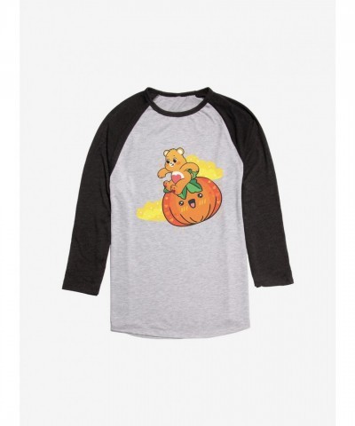 Care Bears Tenderheart Pumpkin Raglan T-Shirt - Black Men's Size