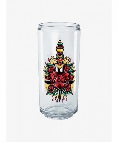 Dungeons & Dragons Clear Can Cup with Dice and Dagger