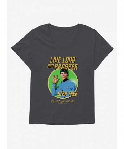 Star Trek "Live Long and Prosper" Plus Size Scoop Neck T-Shirt for Women