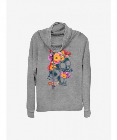 Disney Pixar Coco Calaveras Lightweight Cowl Neck Top - Grey for Girls