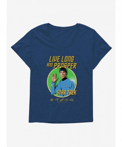 Star Trek "Live Long and Prosper" Plus Size Scoop Neck T-Shirt for Women