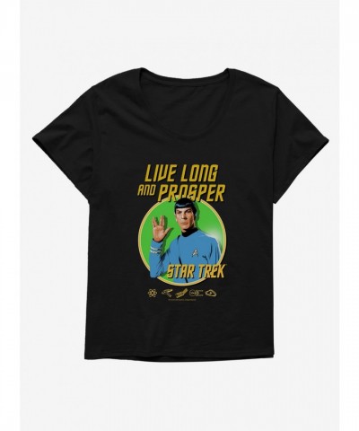 Star Trek "Live Long and Prosper" Plus Size Scoop Neck T-Shirt for Women