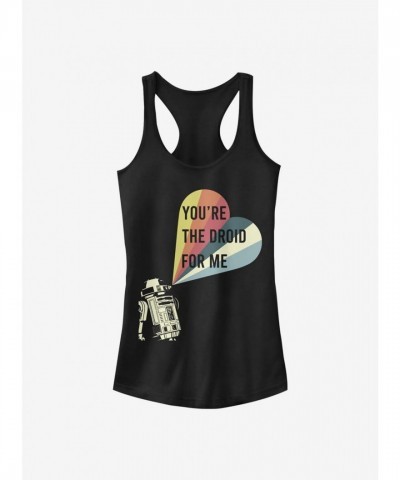 Star Wars R2-D2 Junior Girls Tank Top - Black