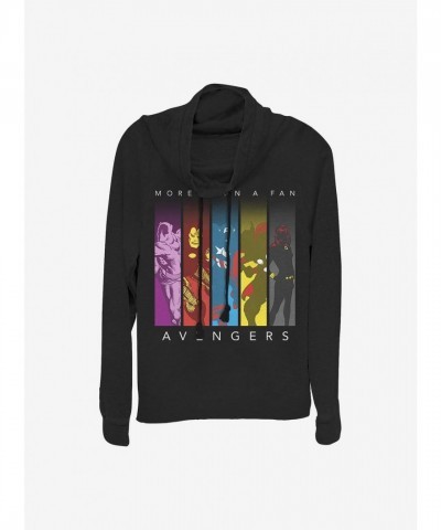 Marvel Girls Lightweight Cowl Neck Top - Black Avengers Design