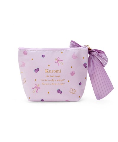 Kuromi Tea Room Zipper Pouch with Ribbon Charm