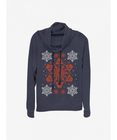 Star Wars Vader Holiday Snow-Flake Cowlneck Long-Sleeve Girls Top $15.45 Tops