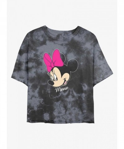 Disney Minnie Mouse Crop Top Tie-Dye T-Shirt for Girls - Multi Colors