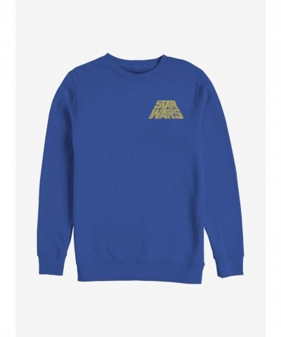 Star Wars Slanted Logo Cotton Blend Sweatshirt - Men's Blue