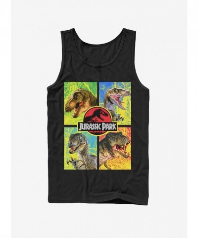 Jurassic Park T. Rex & Velociraptor Unisex Tank Top - Black