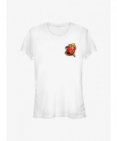 Disney Red Apple Girls T-Shirt - Comfortable White Cotton Tee