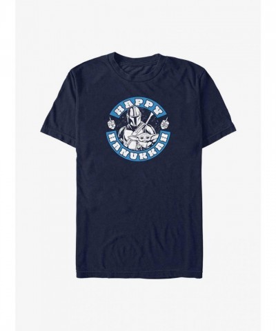 The Mandalorian Mando Hanukkah T-Shirt in Blue for Men
