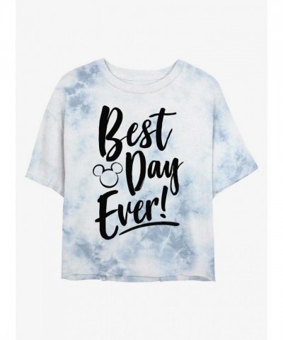 Disney Girls' Best Day Ever Tie-Dye Crop T-Shirt - Multi Color