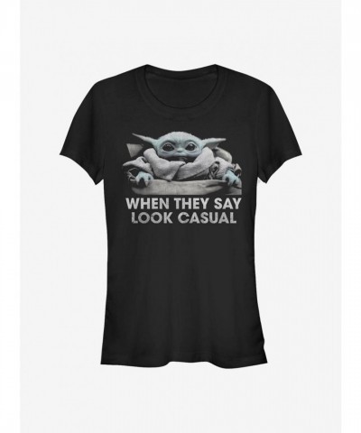 The Mandalorian Child Casual Lightweight Cotton T-Shirt for Girls - Black