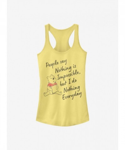 Disney Winnie The Pooh Girls Tank Top - Yellow Comfortable Cotton Tee