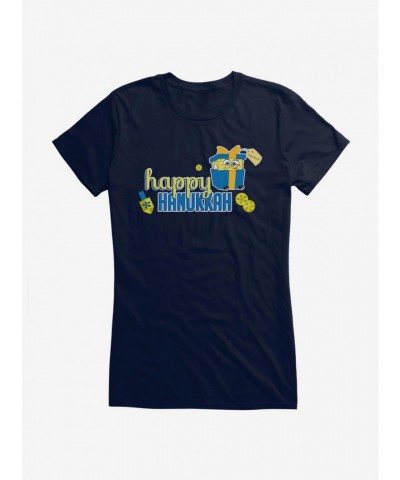 SpongeBob SquarePants Happy Hanukkah for Girls - Junior Sizes Cotton Tee