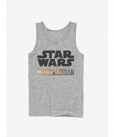 Mandalorian Grey Cotton Logo Tee for Men
