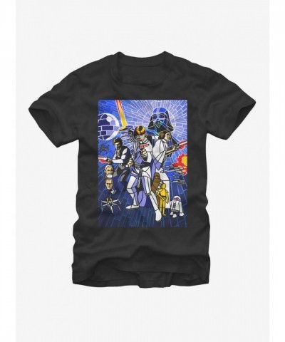Star Wars Stained Glass Artwork T-Shirt - Unisex Black