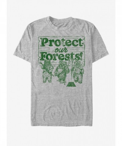 Star Wars Grey T-Shirt: Protect Our Forests for Men