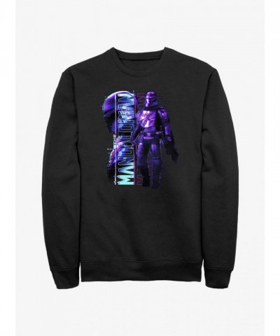 Mandalorian Mando Glitch Unisex Sweatshirt - Black