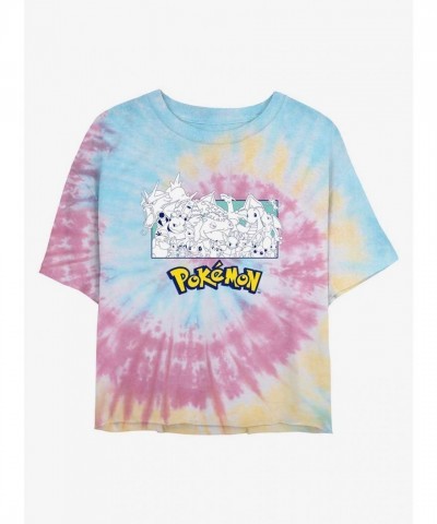 Pokemon The Classics Tie-Dye Junior Girls' Crop Top - Multi Colors