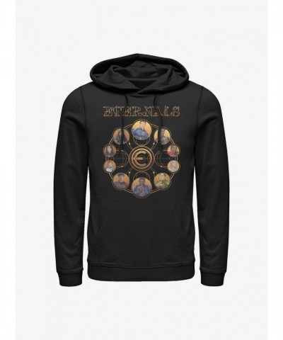 Marvel Eternals Heroes Circular Gold Hoodie - Men's Black