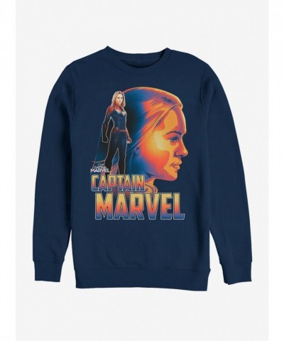 Marvel Captain Marvel Silhouette Hoodie - Navy Blue Men's