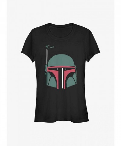 Star Wars Boba Fett Head Lightweight T-Shirt for Girls - Black