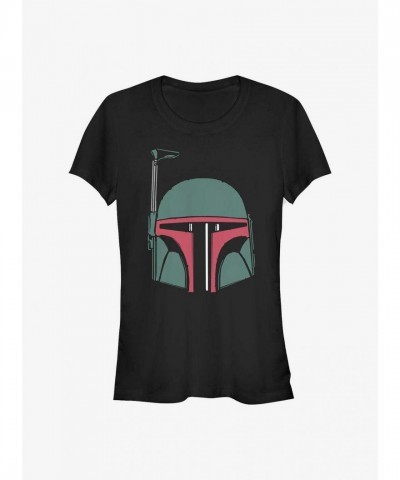 Star Wars Boba Fett Head Lightweight T-Shirt for Girls - Black