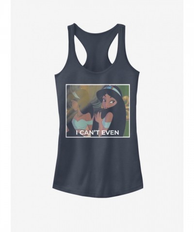 Disney Girls Aladdin Jasmine Can't Even Blue Tank Top