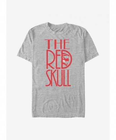 Marvel Grey Stacked Skull T-Shirt for Men - Lightweight Comfort