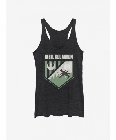 Star Wars Rebel Squad Girls Tank Top - Black Junior Size