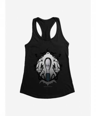 Addams Family Girls Lightweight Wednesday Snakes Tank Top - Black