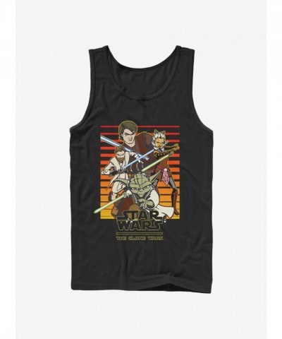 Star Wars Clone Wars Sunset Tank Top for Men - Black