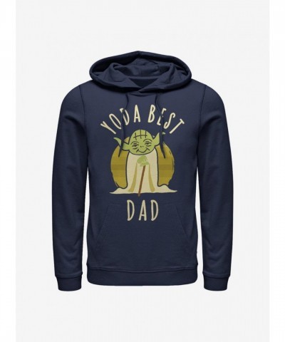 Star Wars Yoda Best Dad Navy Blue Hoodie for Men