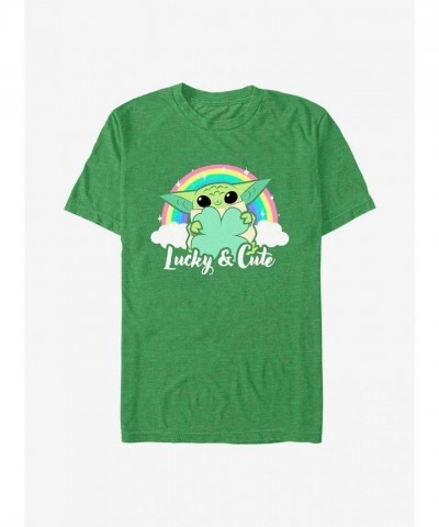 Cute Grogu Rainbow T-Shirt - Star Wars Mandalorian Unisex Kelly Green