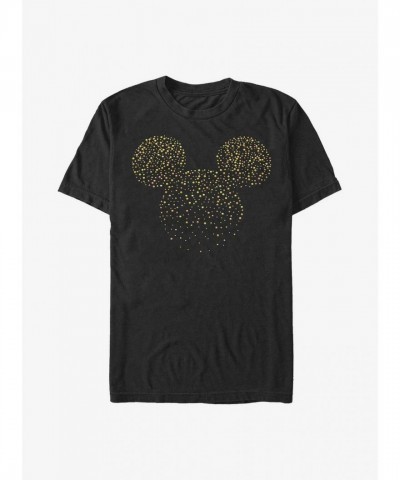 Disney Men's Lightweight Black Mickey Mouse Dust Graphic T-Shirt